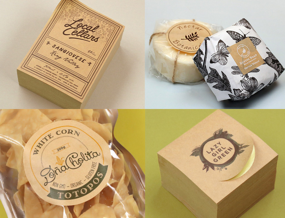 Cheap Custom Brown Kraft Stickers Best Paper Labels Printing